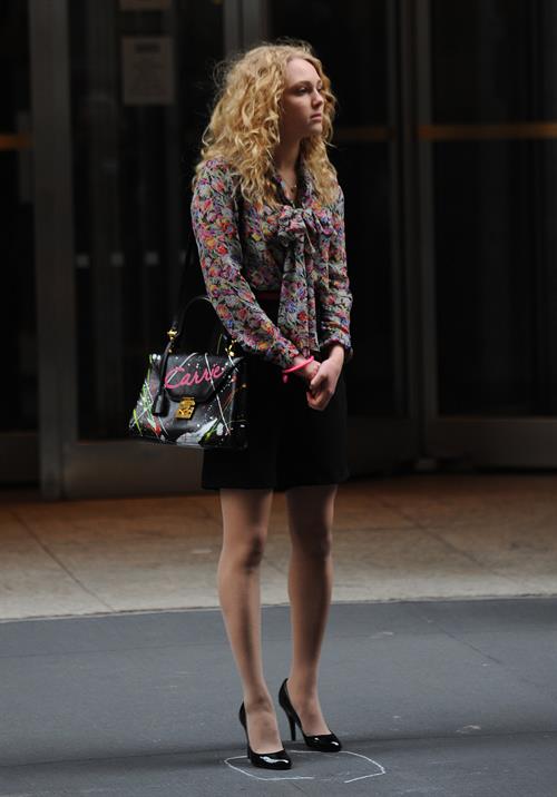 AnnaSophia Robb on the set of The Carrie Diaries in New York City on March 24, 2012