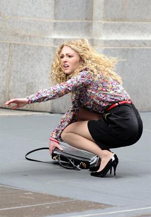 AnnaSophia Robb on the set of The Carrie Diaries in New York City on March 24, 2012