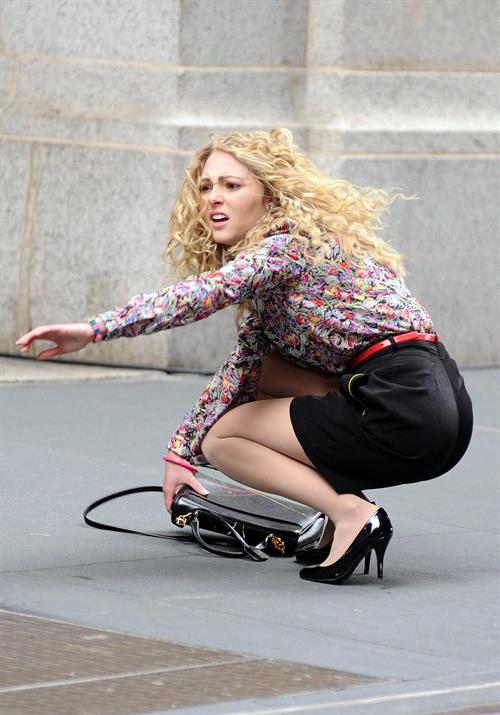 AnnaSophia Robb on the set of The Carrie Diaries in New York City on March 24, 2012