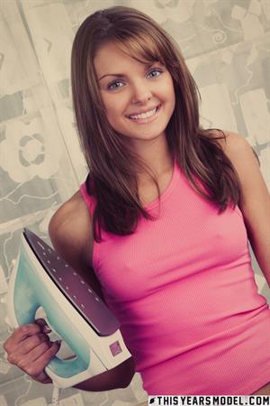 Michelle Jean does the laundry