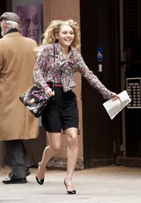 AnnaSophia Robb on the set of The Carrie Diaries in New York City on March 24, 2012