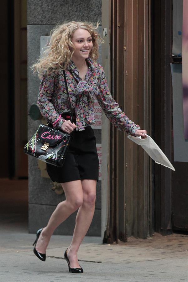 AnnaSophia Robb on the set of The Carrie Diaries in New York City on March 24, 2012