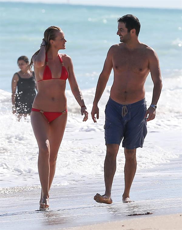 Anne Vyalitsyna bikini candids in Miami 11/22/12 