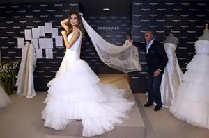 Ariadne Artiles presents Pronovias 2011 collection in Barcelona Spain on May 17, 2010