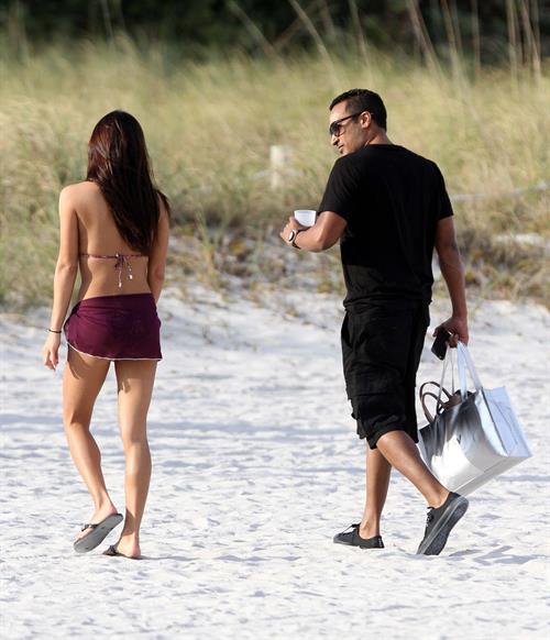 Arianny Celeste bikini candids on a beach in Miami on February 16, 2012