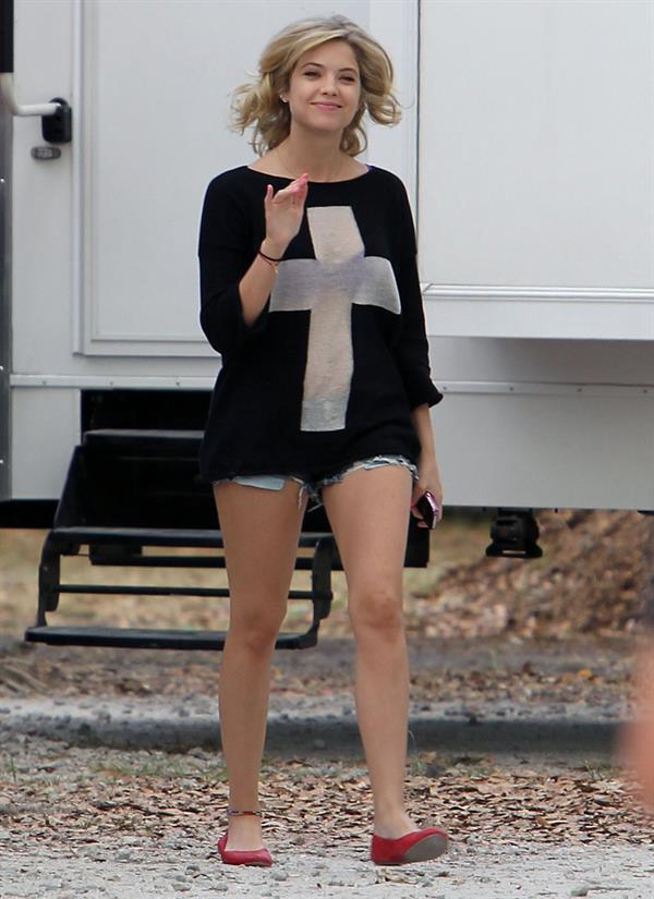 Ashley Benson on the set of Spring Breaks on March 8, 2012