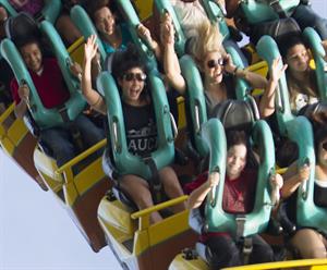 Ashley Benson and Vanessa Hudgens at Busch Gardens in Tampa Bay on March 3, 2012
