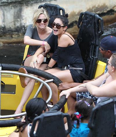 Ashley Benson and Vanessa Hudgens at Busch Gardens in Tampa Bay on March 3, 2012