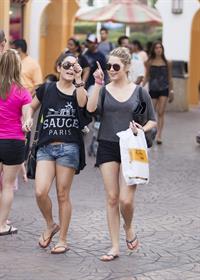 Ashley Benson and Vanessa Hudgens at Busch Gardens in Tampa Bay on March 3, 2012