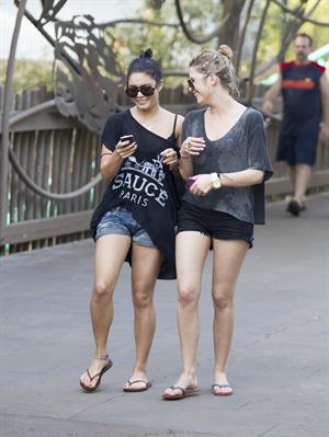 Ashley Benson and Vanessa Hudgens at Busch Gardens in Tampa Bay on March 3, 2012