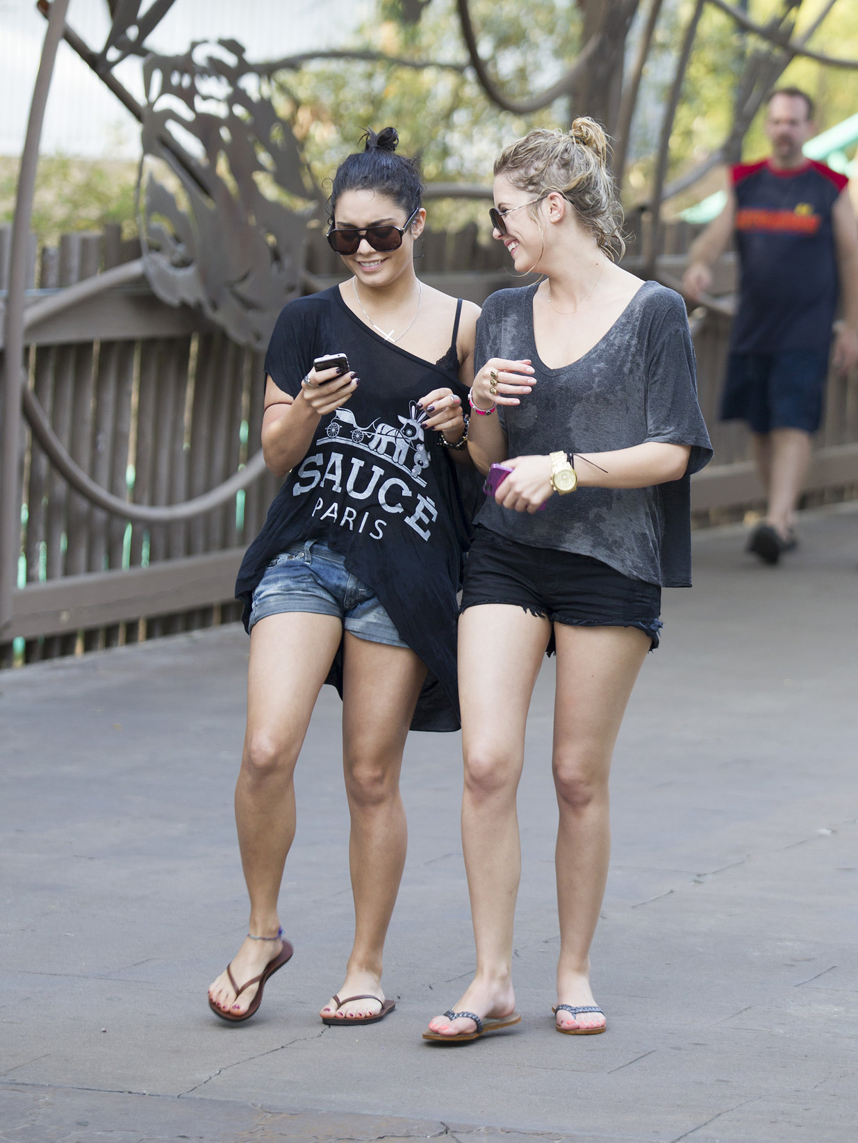 Ashley Benson and Vanessa Hudgens at Busch Gardens in Tampa Bay on March 3, 2012