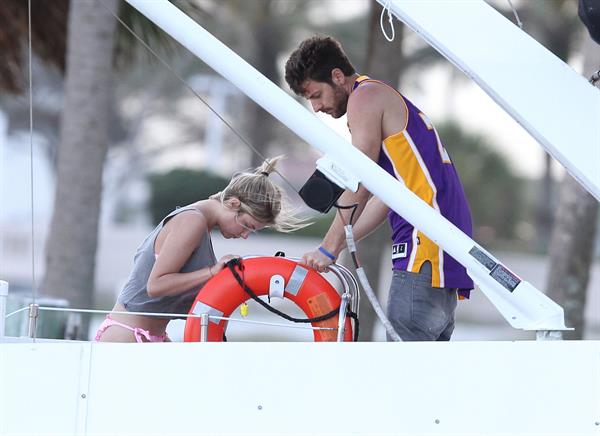 Ashley Benson bikini on a boat in Florida March 11, 2012 