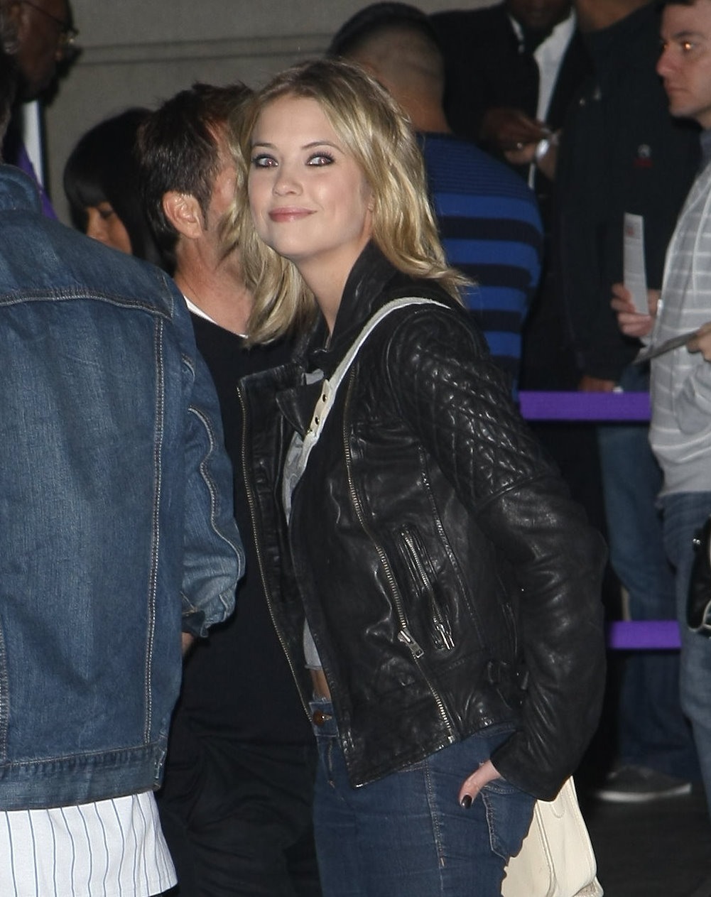 Ashley Benson arriving at the Staples Centre in Los Angeles on February 17, 2012
