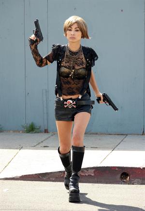 Bai Ling shooting 'Kill Point' in Los Angeles on May 21, 2012
