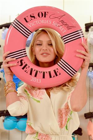 Candice Swanepoel Victoria's Secret U.S. Of Angels Swim Summer Tour Stops In Bellevue, Washington on July 10, 2013 