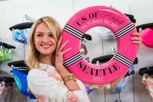 Candice Swanepoel Victoria's Secret U.S. Of Angels Swim Summer Tour Stops In Bellevue, Washington on July 10, 2013 