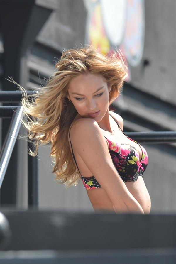 Candice Swanepoel Victoria's Secret photoshoot in Miami 2/9/13 