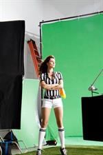 Catrinel Menghia - filming Fiat 500 Abarth ad  