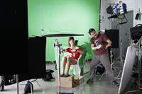 Catrinel Menghia - filming Fiat 500 Abarth ad  