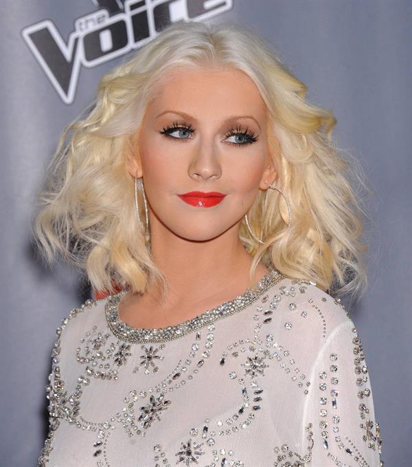 Christina Aguilera At the premiere of the Leve Shows at The Voice Season 5 on November 7, 2013