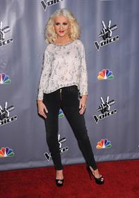 Christina Aguilera At the premiere of the Leve Shows at The Voice Season 5 on November 7, 2013