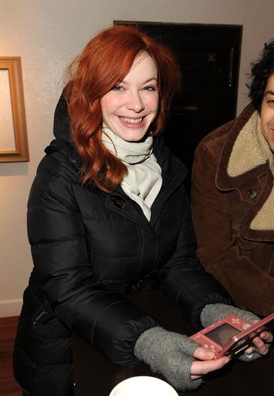 Christina Hendricks Nintendo 3Ds Experience Lounge in Park City on January 23, 2012
