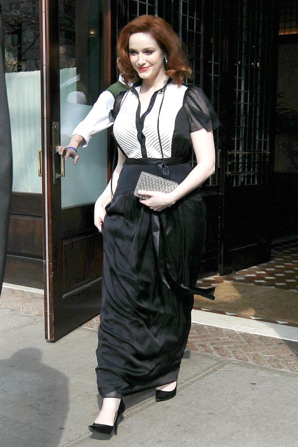 Christina Hendricks outside her hotel in New York City on March 22, 2012
