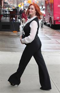 Christina Hendricks opening bell of New York Stock Exchange on March 21, 2012