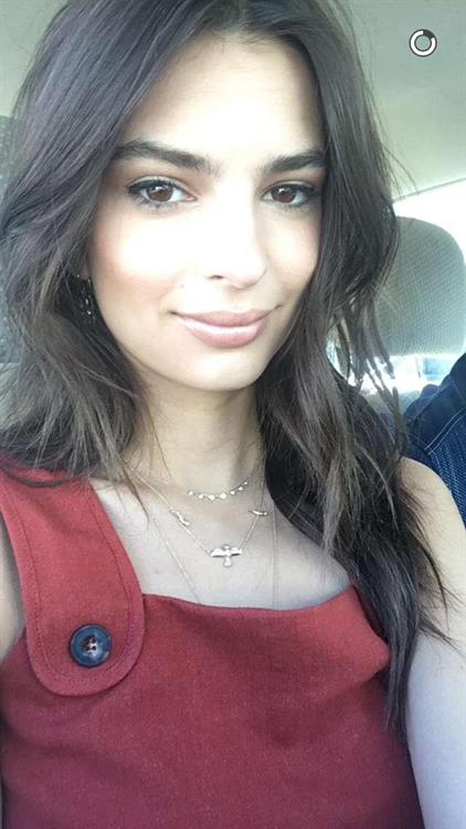 Emily Ratajkowski taking a selfie
