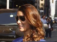 Cote De Pablo outside the Ed Sullivan Theater for Letterman on April 25, 2011 