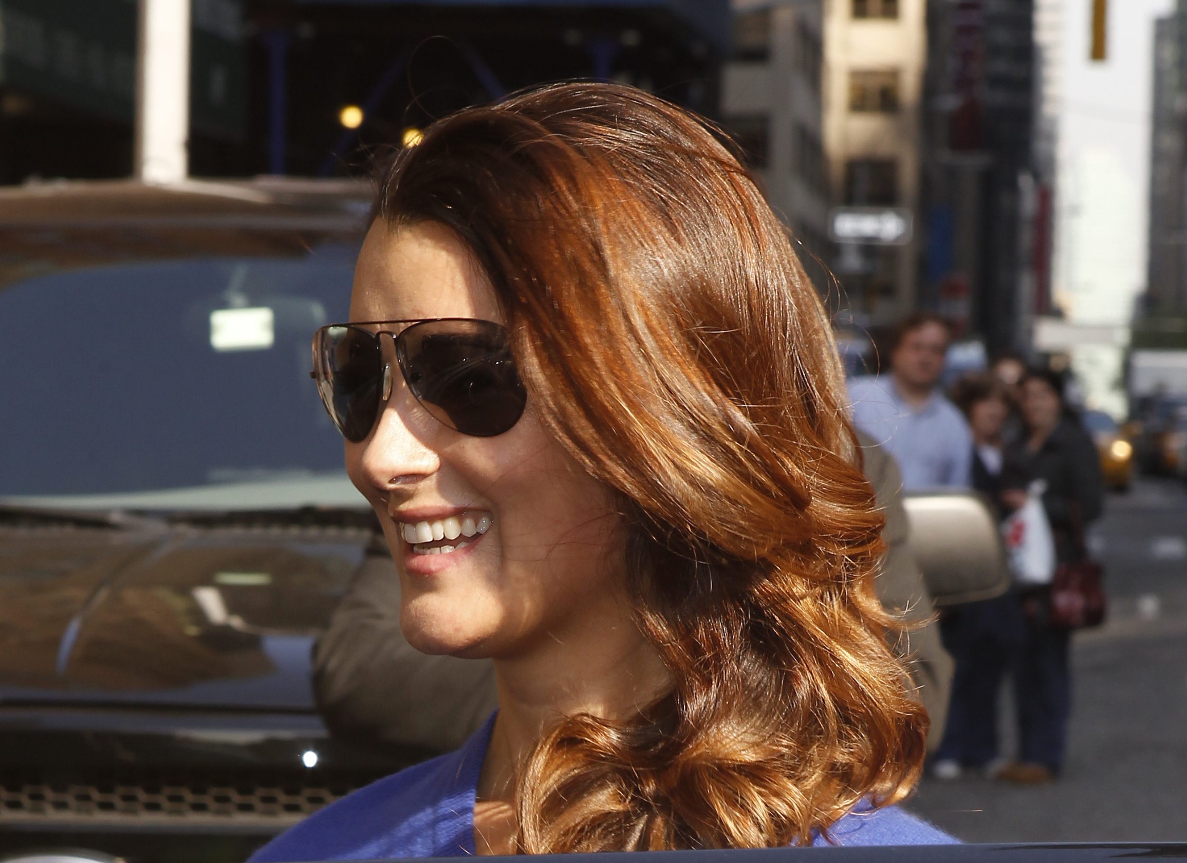 Cote De Pablo outside the Ed Sullivan Theater for Letterman on April 25, 2011 