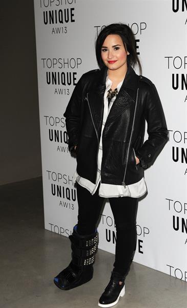 Demi Lovato London Fashion Week 2013 Topshop Unique in London 2/17/13 