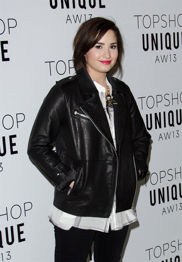 Demi Lovato London Fashion Week 2013 Topshop Unique in London 2/17/13 
