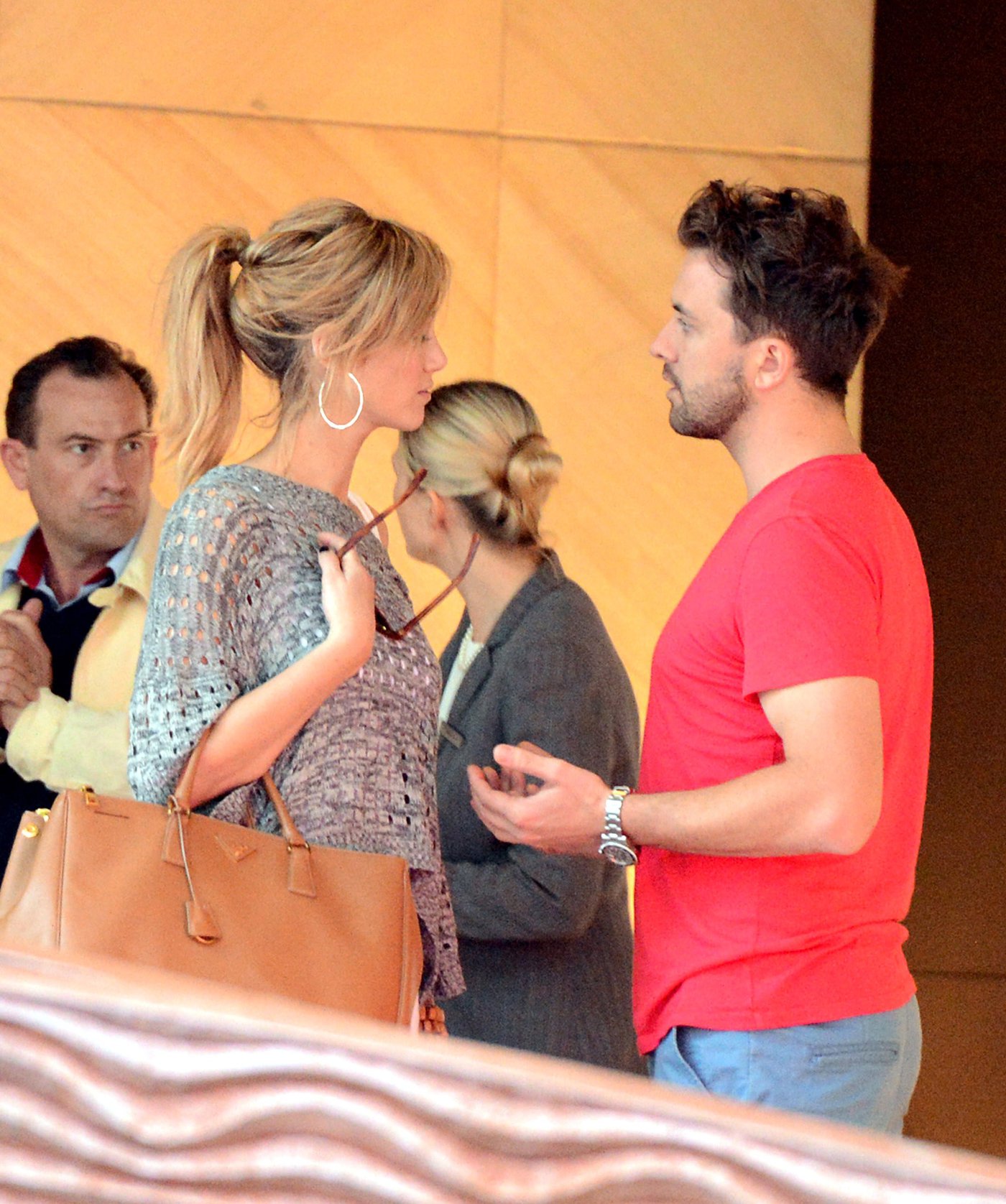 Delta Goodrem Spotted with boyfriend Darren McMullen and friends at Sydney's Park Hyatt Hotel, Sydney, Australia 