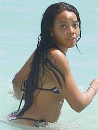 Angela Simmons in Miami in an American Flag Bikini