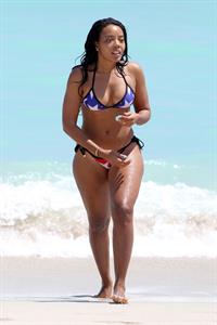 Angela Simmons in Miami in an American Flag Bikini