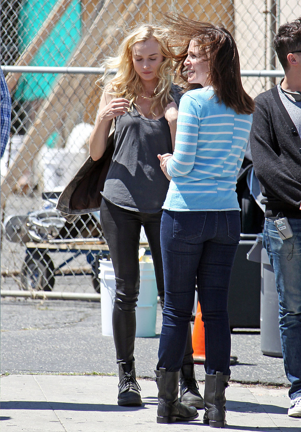 Diane Kruger On the set of her new Movie 'The Bridge' in Los Angeles on April 16, 2013 