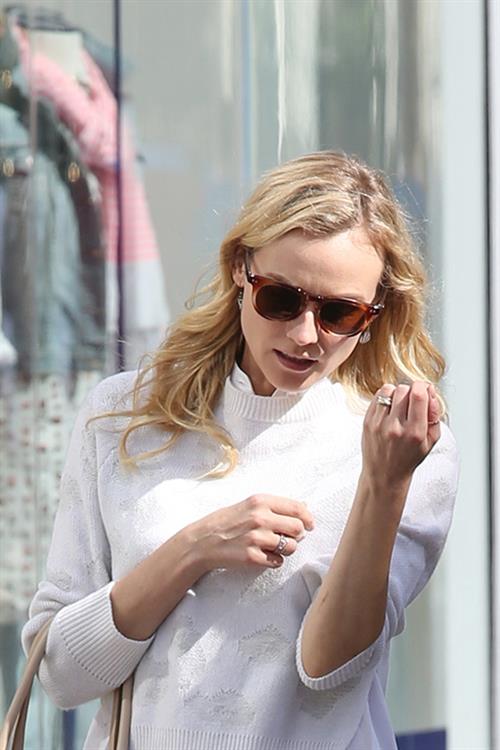 Diane Kruger Out for some shopping at a Westfield Mall in LA on April 3, 2013