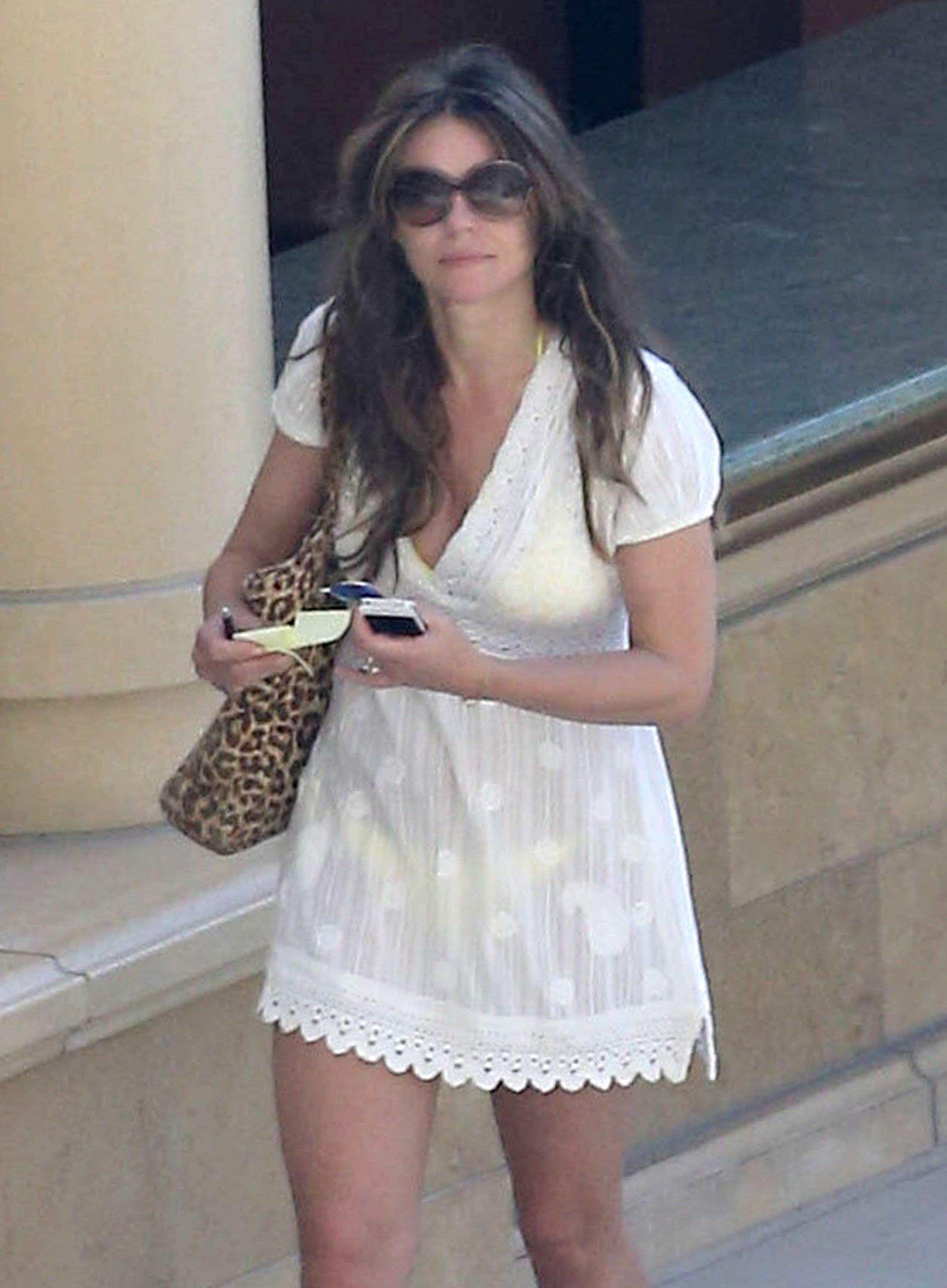 Elizabeth Hurley at a pool in Las Vegas July 7-2013 