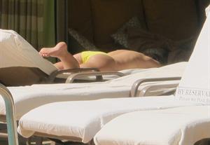 Elizabeth Hurley at a pool in Las Vegas July 7-2013 