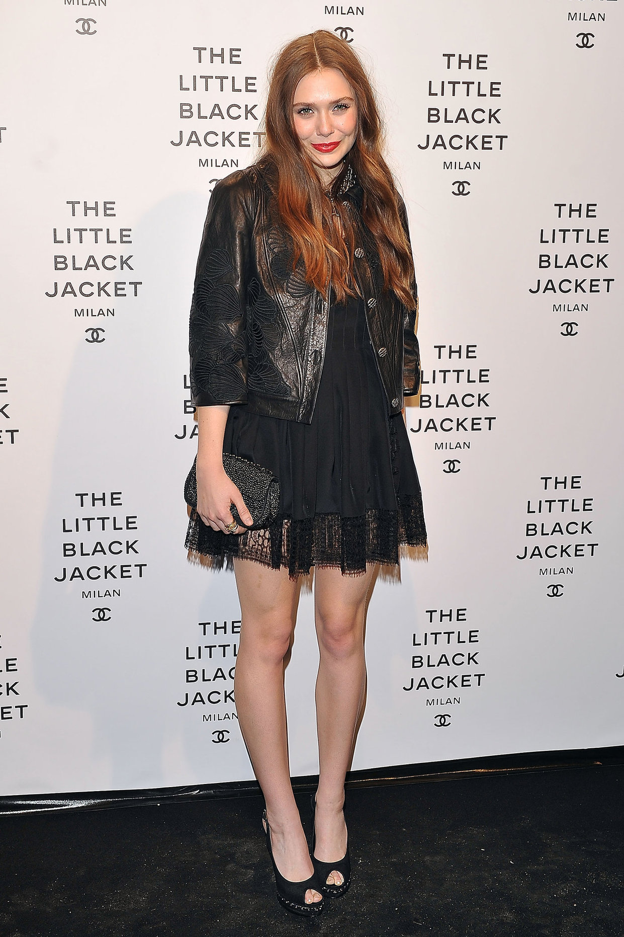 Elizabeth Olsen Pictures Elizabeth Olsen Chanel The Little Black Jacket - Karl Lagerfeld Photo Ehibition Dinner Party Milan, April 4, 2013