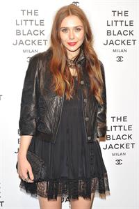 Elizabeth Olsen Chanel The Little Black Jacket - Karl Lagerfeld Photo Ehibition Dinner Party Milan, April 4, 2013 