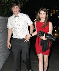 Emma Roberts in LA in a red dress 4/27/13  