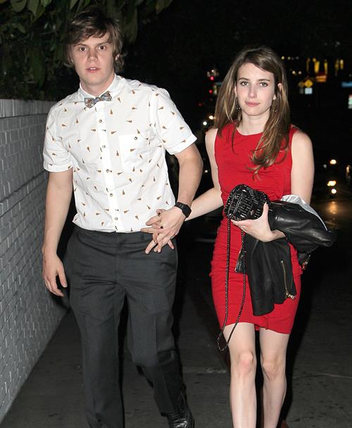 Emma Roberts in LA in a red dress 4/27/13  