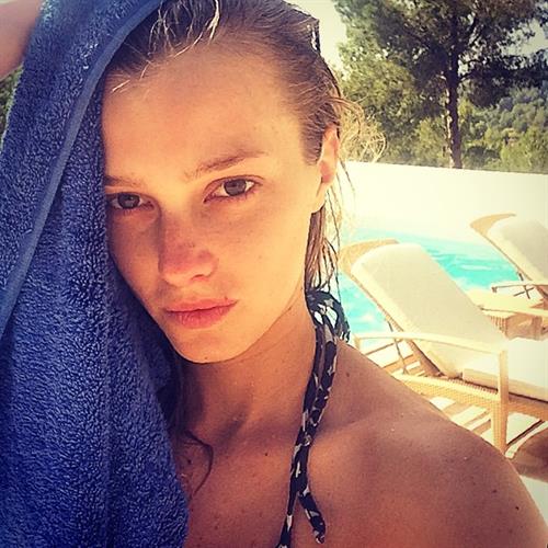 Sigrid Agren in a bikini taking a selfie