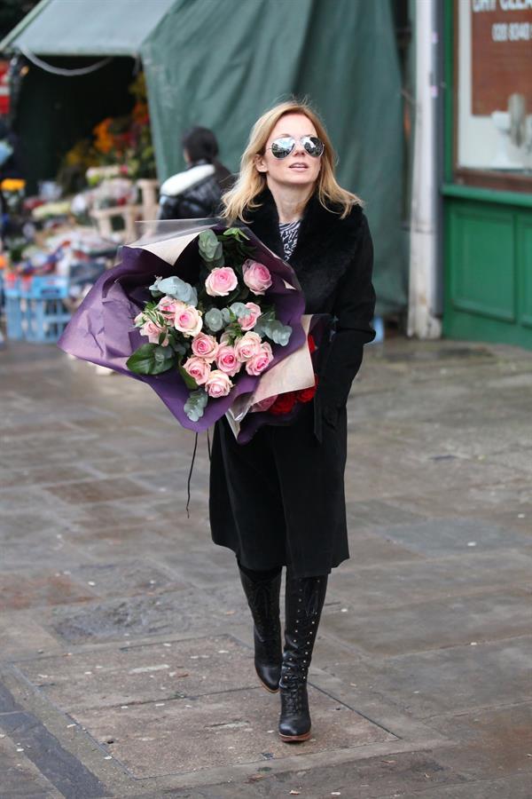 Geri Halliwell shopping for some roses in London on February 14, 2013