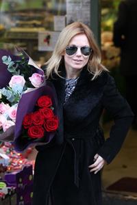 Geri Halliwell shopping for some roses in London on February 14, 2013