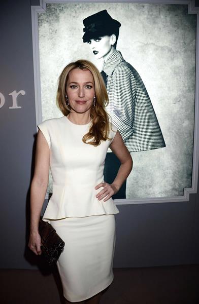Gillian Anderson Dior at Harrods dinner in London 3/15/13 