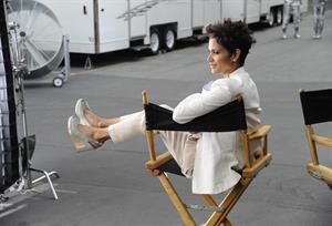 Halle Berry shooting a commercial for 5th Avenue Collection in LA on February 21, 2013