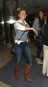 Hayden Panettiere arriving at LAX Airport and signing autographs on May 29, 2013